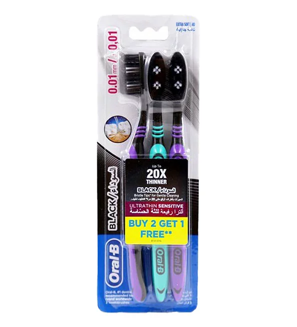 Oral-b Pack 2 Brosses A Dents Ultrathin Black + 1 Offerte Reference Pck_ult003