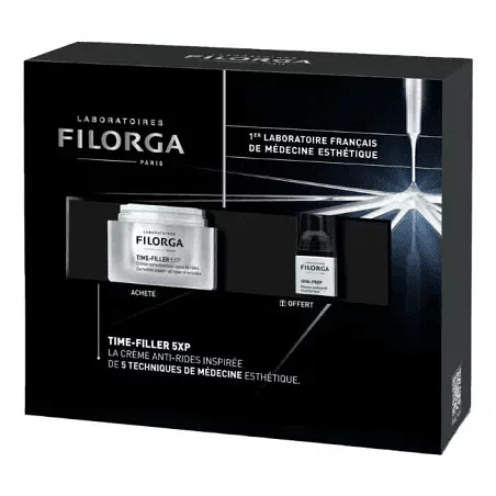 FILORGA COFFRET TIME-FILLER 5XP CREAM 50ML + SKIN-PREP MOUSSE NETTOYANTE ENZYMATIQUE 30ML OFFERTE
