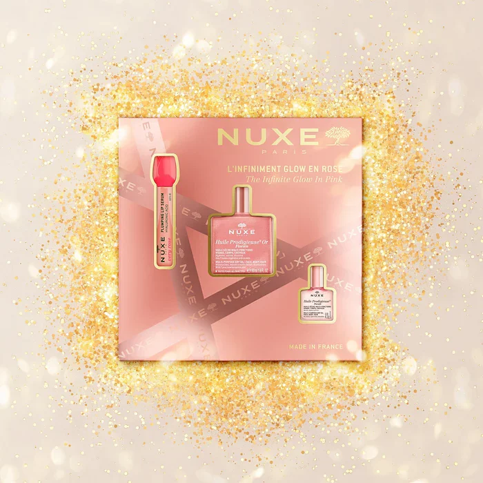 Nuxe L'infiniment Glow En Rose Coffret Huile Prodigieuse Or Florale 50ml + Huile Prodigieuse Florale 10ml + Serum Levres Repulpant Very Rose 8ml