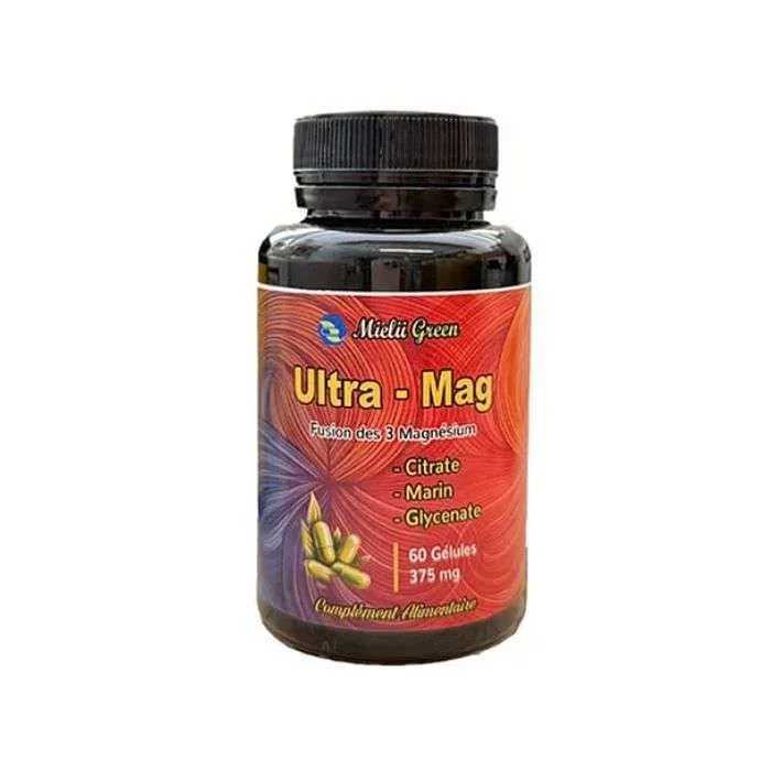 MIELII GREEN ULTRA MAG CITRATE MARIN GLYCENATE 375MG BOITE DE 60 GELULES