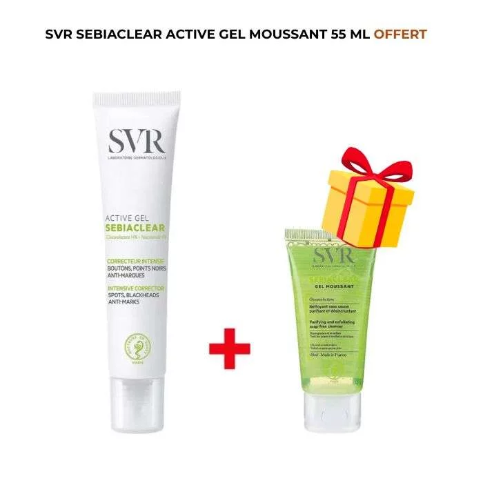 SVR SEBIACLEAR ACTIVE 40ML + SEBIACLEAR GEL MOUSSANT 50ML OFFERT
