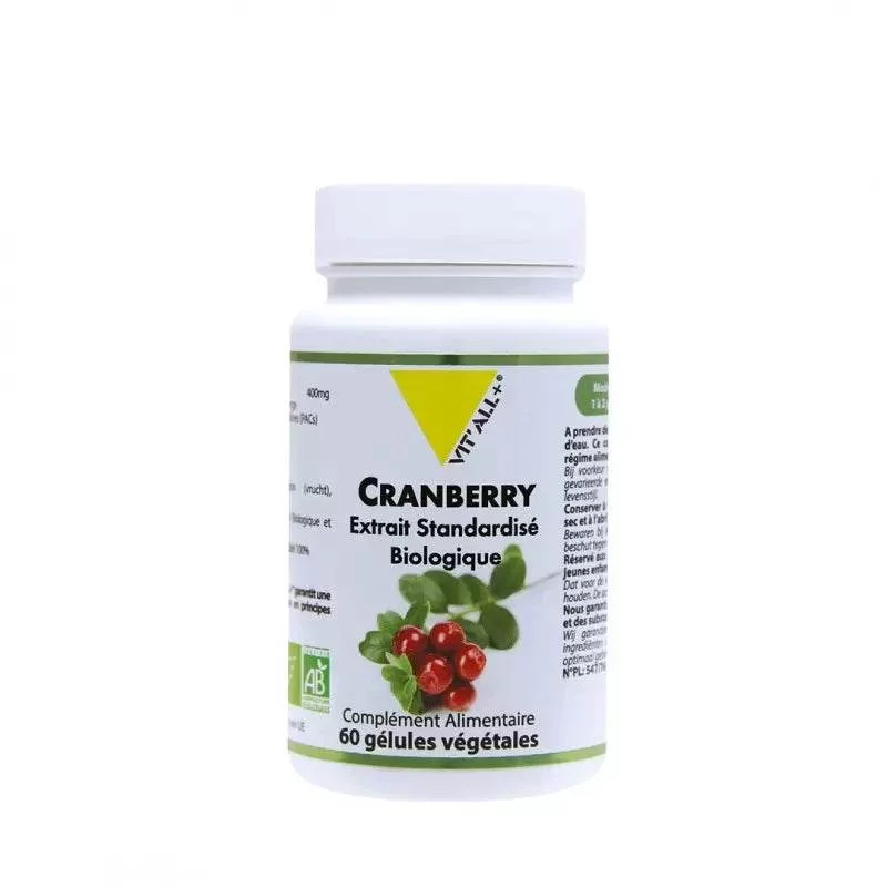VITALL+ CRANBERRY BIOLOGIQUE COMPLEMENT ALIMENTAIRE BOITE DE 30 COMPRIMES 