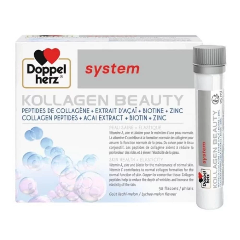 DOPPEL HERZ AKTIV SYSTEM KOLLAGEN BEAUTY BOITE DE 30 AMPOULES