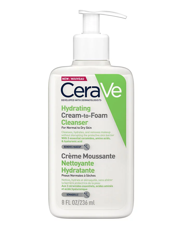 CERAVE CREME MOUSSANTE NETTOYANTE HYDRATANTE PEAUX NORMALES A SECHES 236ML