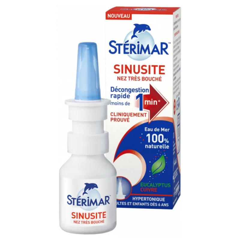 STERIMAR SINUSITE NEZ TRES BOUCHE CUIVRE ET EUCALYPTUS HYPERTONIQUE 20ML