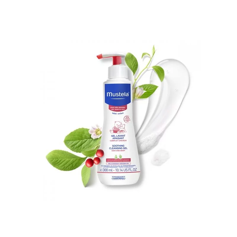 MUSTELA GEL LAVANT APAISANT CORPS ET CHEVEUX PEAU TRES SENSIBLE 300ML