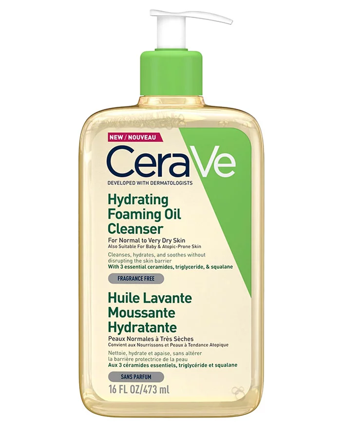 CERAVE HUILE LAVANTE MOUSSANTE HYDRATANTE OIL CLEANSER PEAU TRES SECHE A ATOPIQUE 236ML