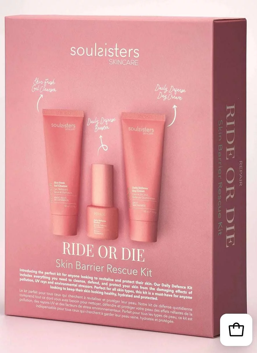 SOUL SISTERS SKINCARE COFFRET RIDE OR DIE SKIN BARRIER RESCUE KIT
