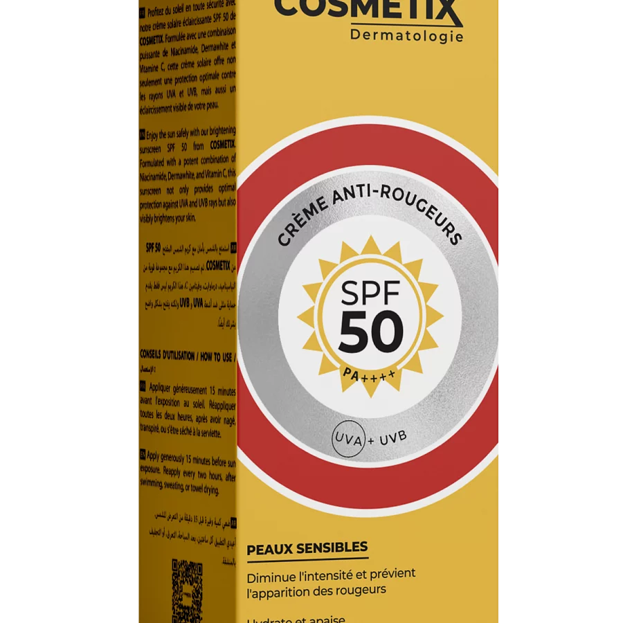 Cosmetix Creme Anti Rougeurs 2 En 1 Spf50 50ml