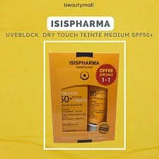 ISISPHARMA PACK UVEBLOCK SPF50+ DRY TOUCH TEINTE CLAIRE 40ML + UVEBLOCK SPF50+ DRY TOUCH TEINTE CLAIRE 40ML OFFERT
