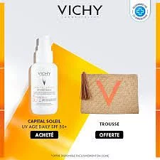 Vichy Pack Capital Soleil Uv Age Daily Spf50+ 40ml + Capital Soleil Uv Age Daily 15ml + Mineral 89 Serum Booster 10ml Offerts