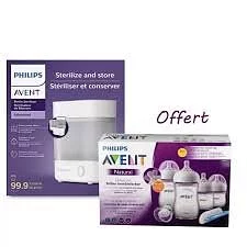 Avent Pack Sterilisateur + Newborn Starter Set Natural Offert