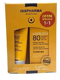 ISISPHARMA PACK UVEBLOCK INVISIBLE CREAM 40ML SPF80 + UVEBLOCK INVISIBLE CREAM 40ML SPF80 OFFERT