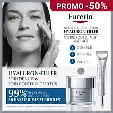 EUCERIN TROUSSE HYALURON FILLER SOIN DE NUIT 50ML + HYALURON FILLER SOIN CONTOUR YEUX 15ML