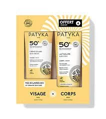 Patyka Coffret Creme Solaire Visage Spf50+ 40ml + Lait Solaire Corps 100ml
