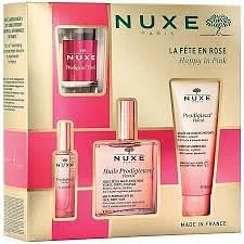 Nuxe Coffret La Fete En Rose Huile Prodigieuse Floral 100ml + Prodigieux Floral Gelee De Douche 100ml + Prodigieux Floral Le Parfum 15ml +  Prodigieux Floral Bougie D Interieur 70g