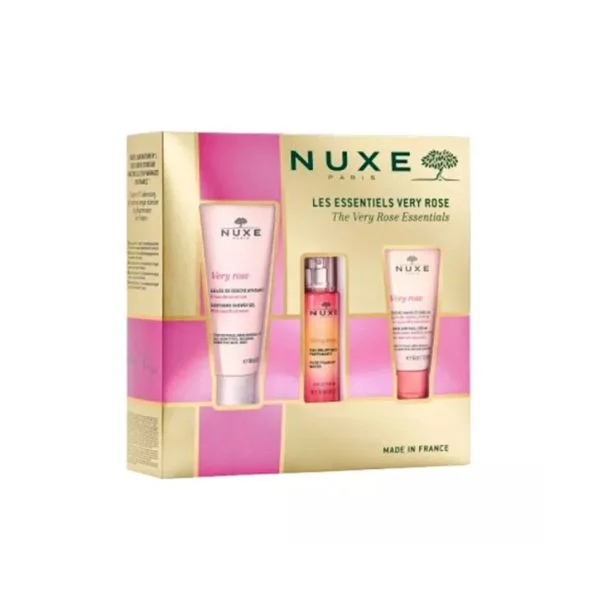 Nuxe Coffret Noel Les Essentiels Very Rose Gelee De Douche 100ml + Eau Voluptueuse 30ml + Creme Mains 50ml