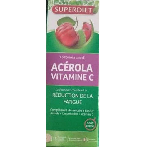 Superdiet Acerola Vitamine C Boite De 15 Comprimes