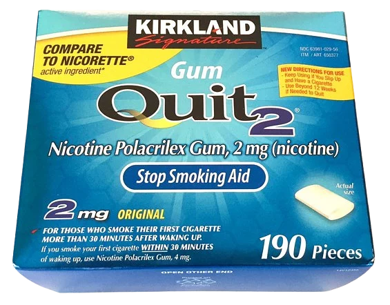 Kirkland Gum Quit2 Stop Smoking Aid Boite De 190