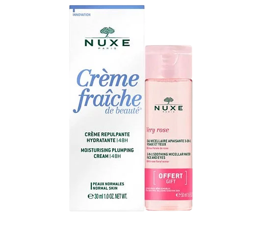 Nuxe Pack Creme Fraiche De Beaute Creme Riche 30ml + Very Rose Eau Micellaire Apaisante 3en1 50ml