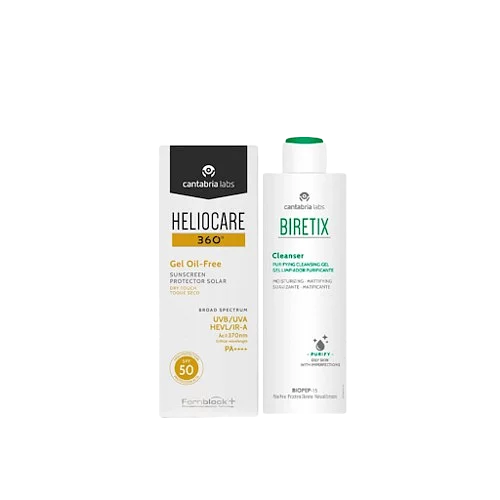 Heliocare Gel Oil Free Spf50 + Biretix Cleanser Purifying Cleansing Gel 200ml