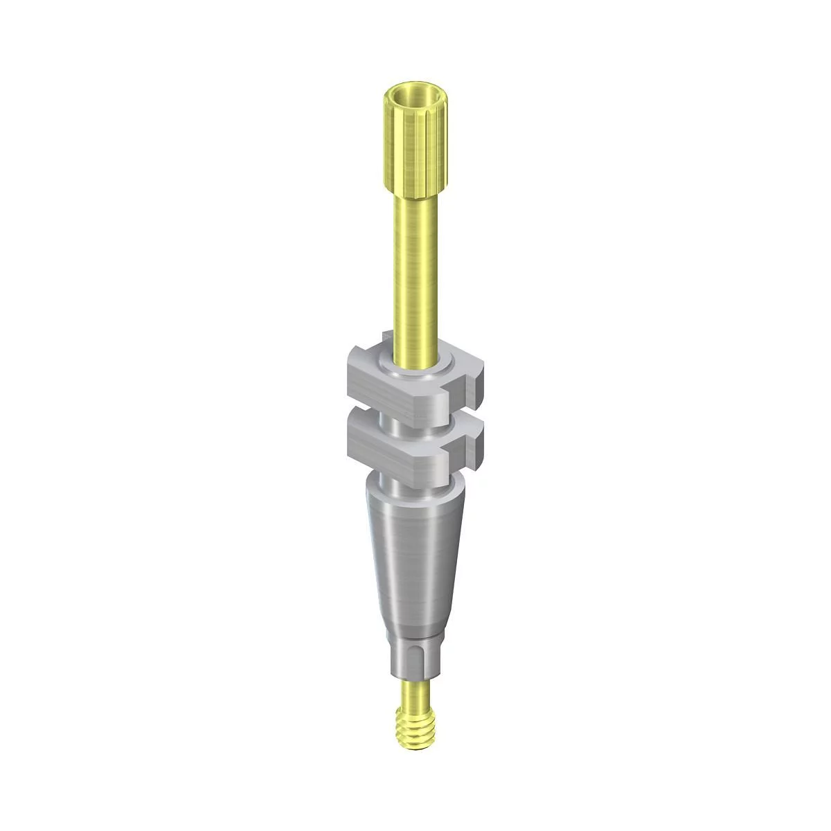 PILIER D’EMPREINTE NC PORTE EMPREINTE PERFORÉ LONG AVEC VIS DE GUIDAGE L 30MM TITANE COMPOSANTS DE PRISE D'EMPREINTE TRANSFERT D'EMPREINT RÉF 025.2205