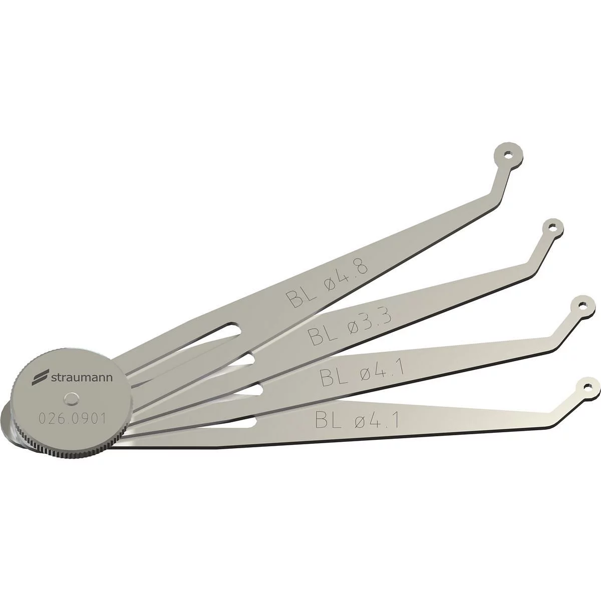 INDICATEUR DE DISTANCE IMPLANT BONE LEVEL L 100MM TITANE ACIER INOXYDABLE INSTRUMENTS AUXILIAIRES RÉF 026.0901